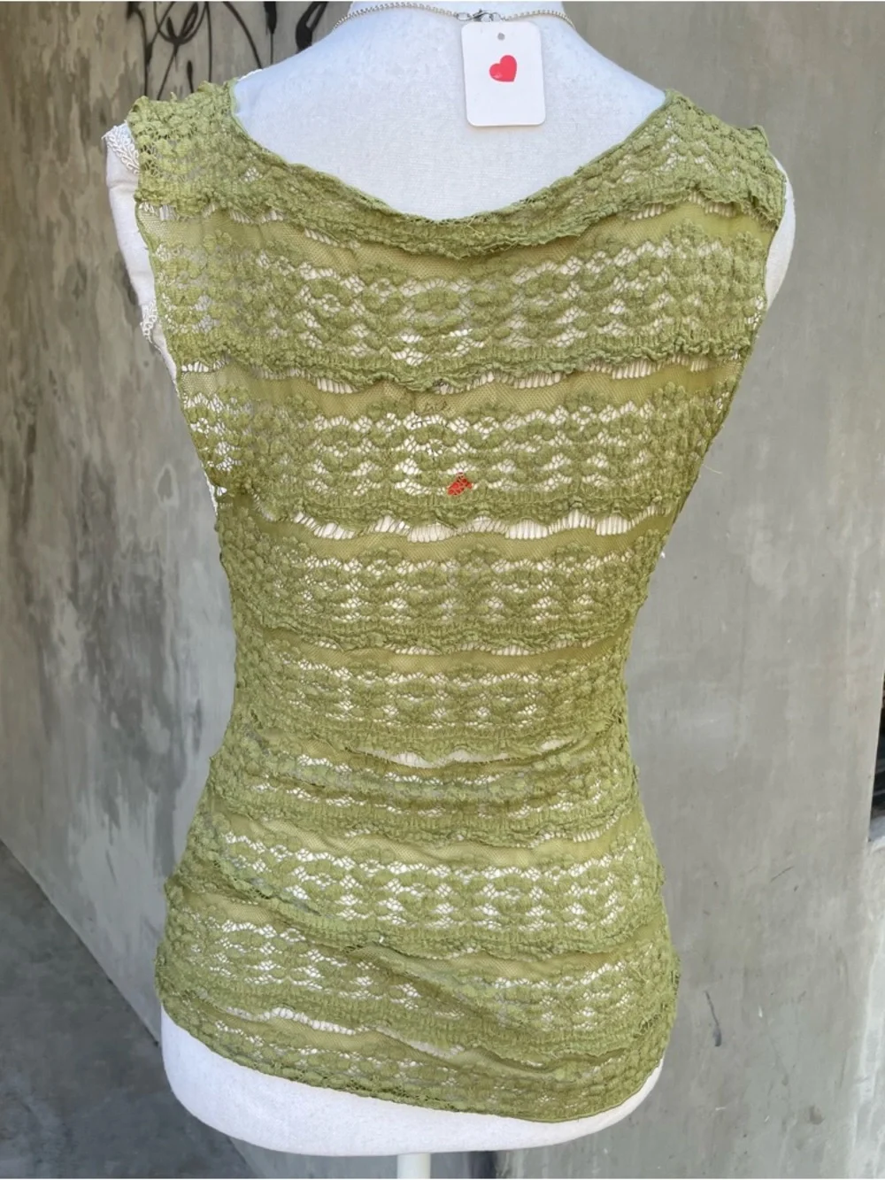 Green Lace Sheer Fairy Tank Top